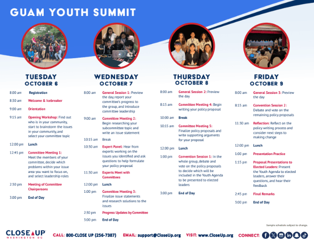 Close Up Youth Summit flyer
