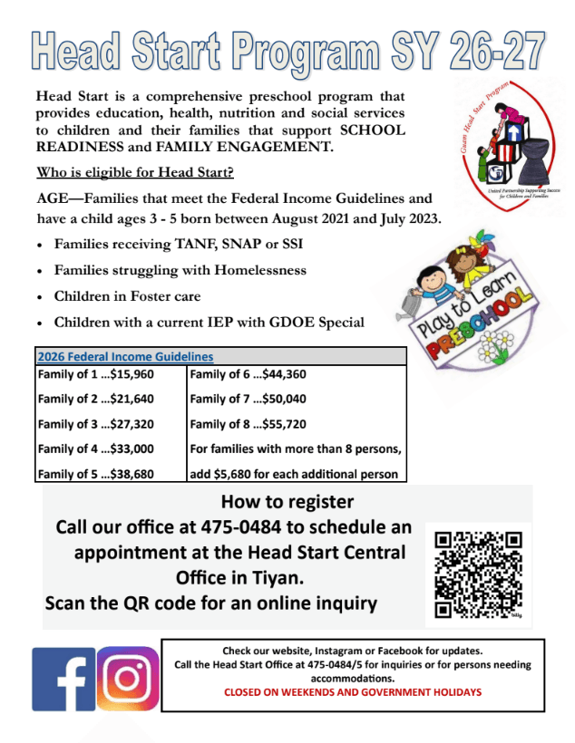 Head Start Program flyer