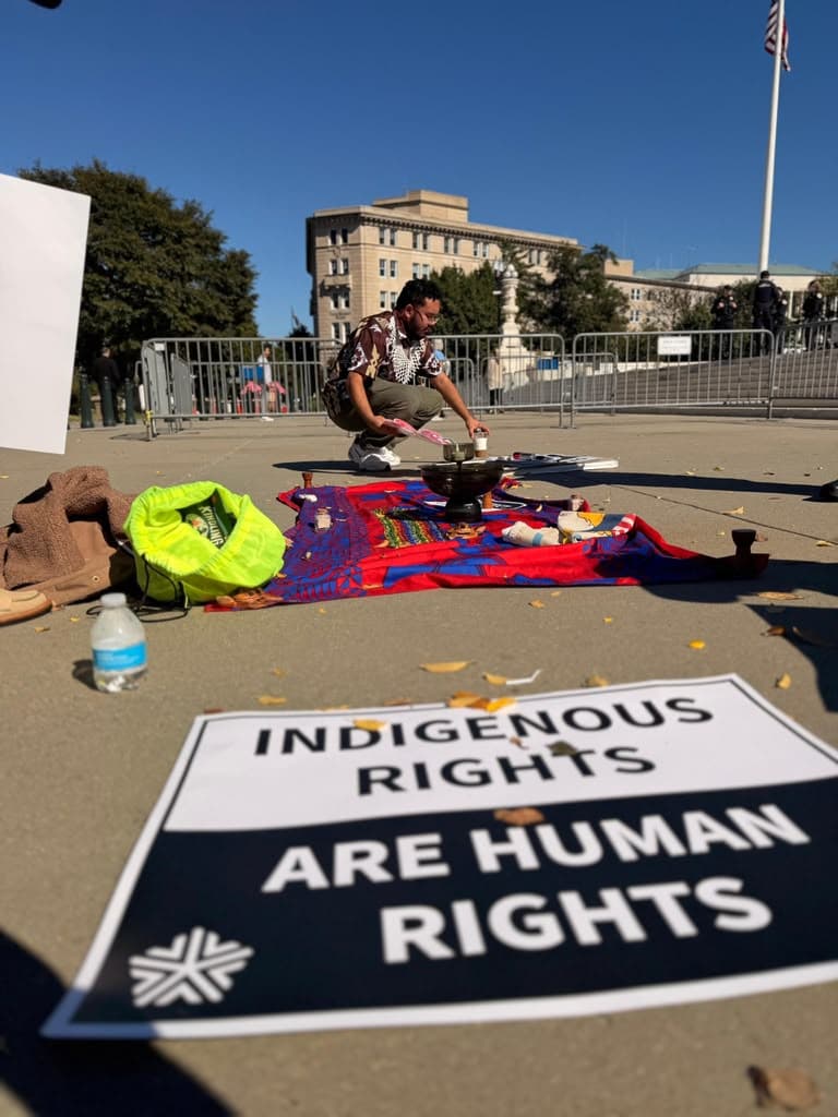 PROTEST: Peaceful protest held by Right to Democracy outside the U.S. Supreme Court which heard oral arguments in Air Force vs. Prutehi Guahan case, Oct.7.