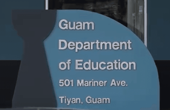 Guam Department of Education sign, Tiyan headquarters.