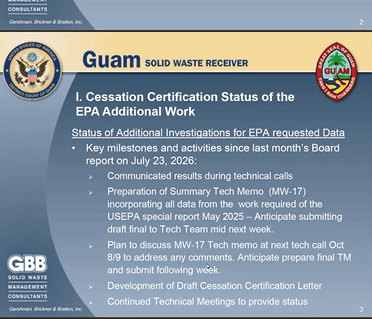 Guam Solid Waste Authority Board meeting Sept. 29.