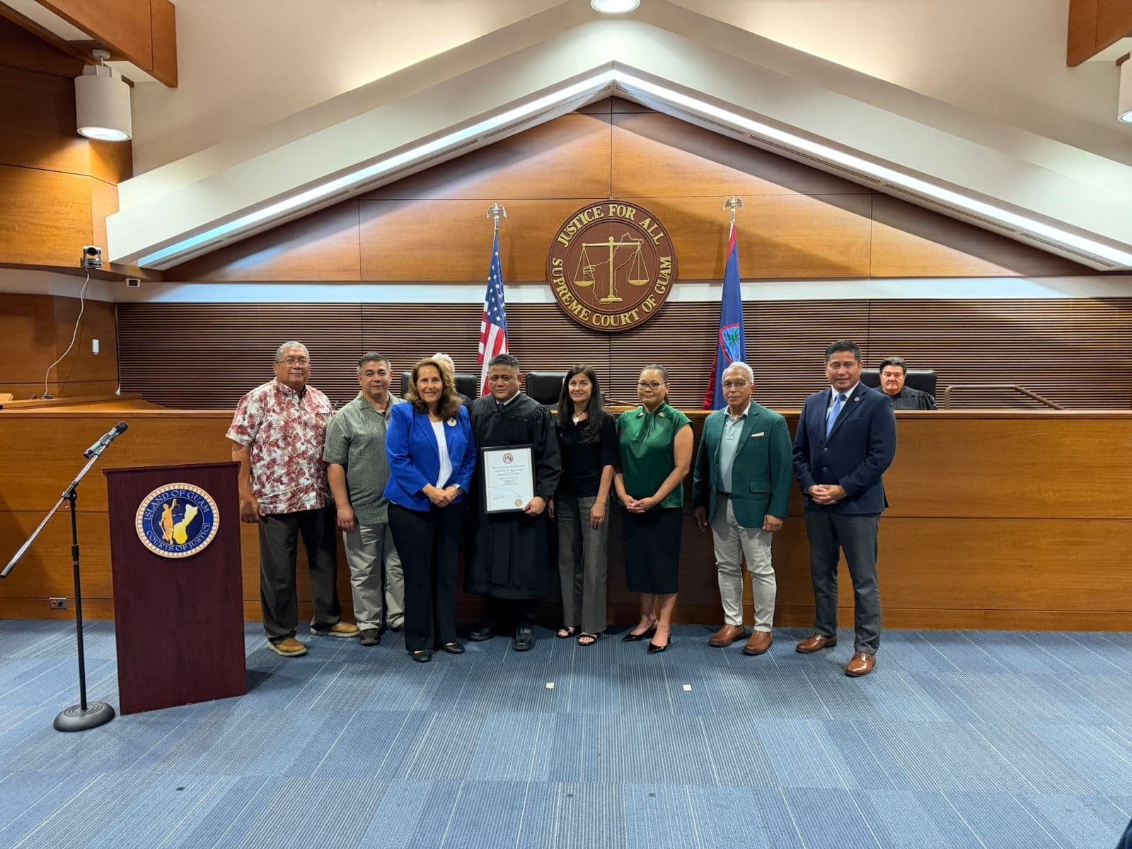 INVESTITURE: Magistrate Judge Jonathan Quan made history as the first judge to be unanimously confirmed by the Guam Legislature to a third term as a magistrate. During his remarks, he emphasized teamwork, institutional resilience and service to future generations.