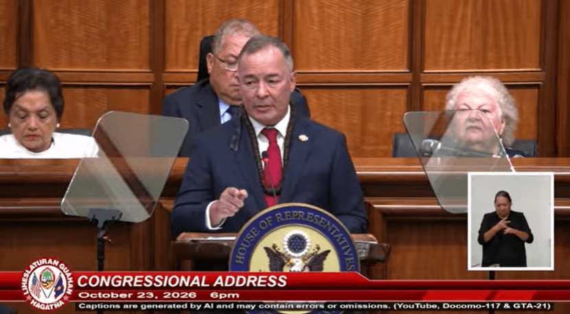 Screenshot: Guam Delegate James Moylan delivers final Congressional Address on Oct. 23