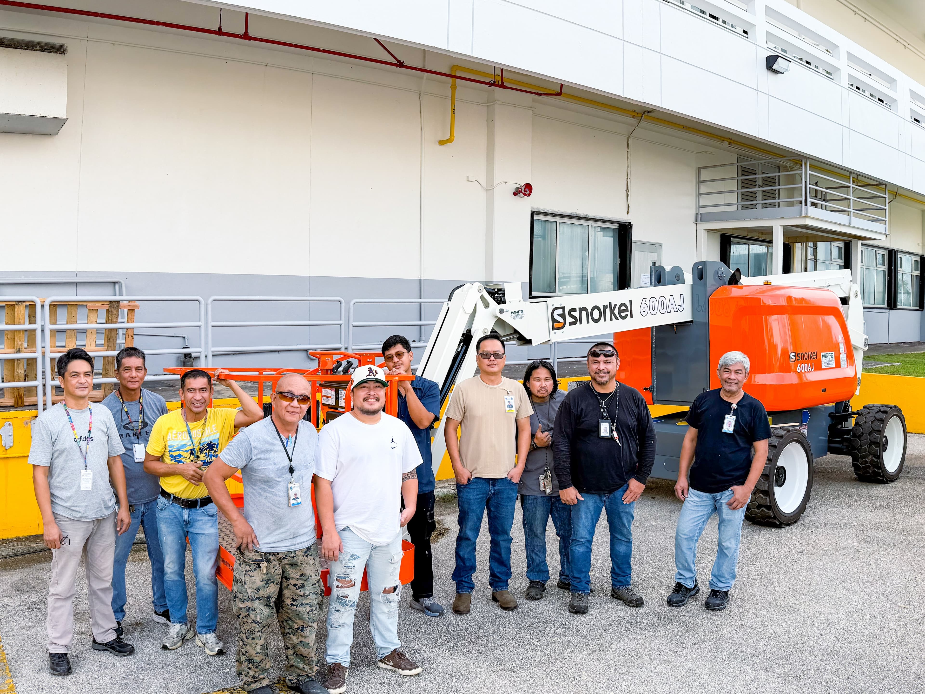 EQUIPMENT: Members of GMHA’s Facilities Maintenance Department with the hospital’s new $136,000 grant-funded boom lift, which will support exterior inspections, repairs and maintenance. Photos courtesy of the Guam Memorial Hospital Authority