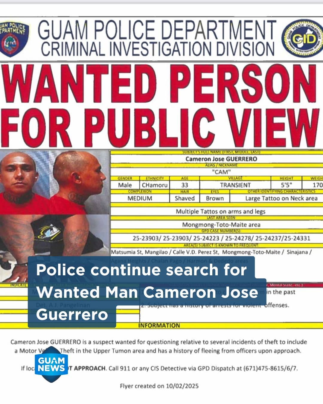 Police continue search for man wanted in theft investigations