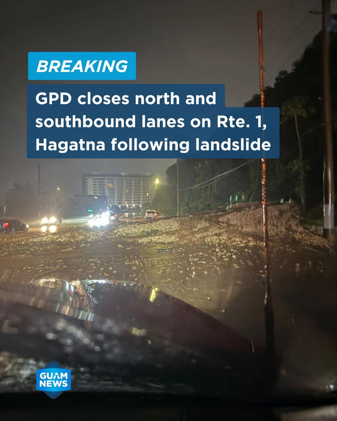 Landslide closes lanes along Marine Corps Drive
