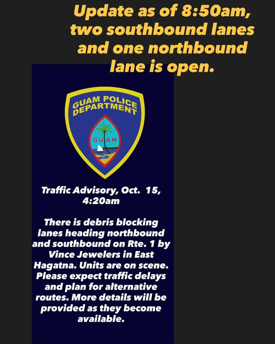 Traffic eases along Marine Corps Drive after landslide