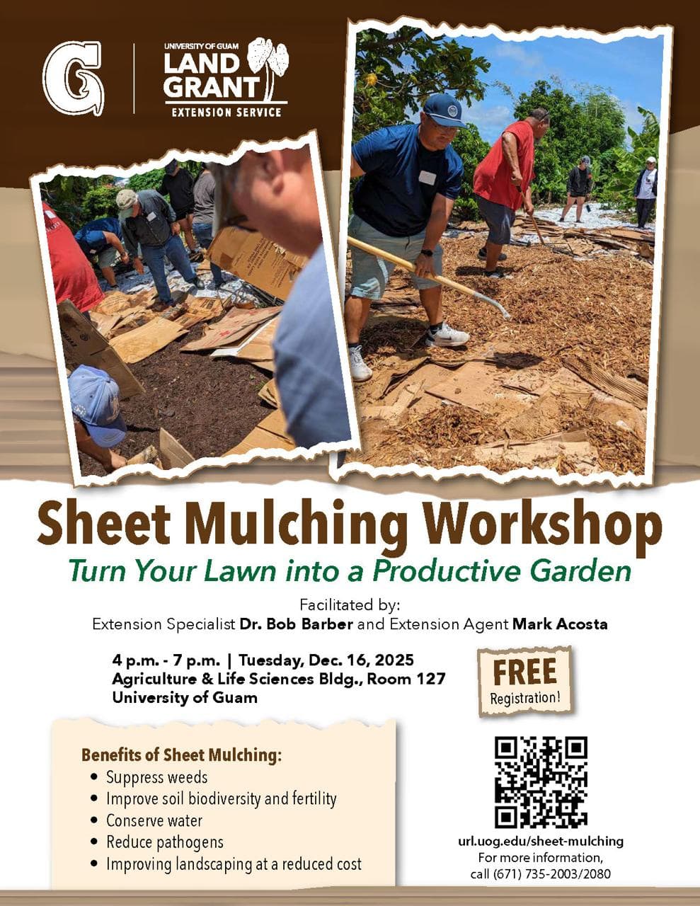 UOG workshop turns lawns into gardens with sheet mulching