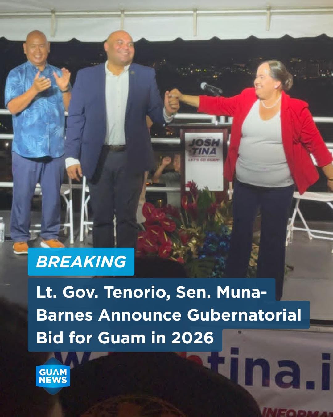 Tenorio and Muña Barnes launch 2026 run for Adelup
