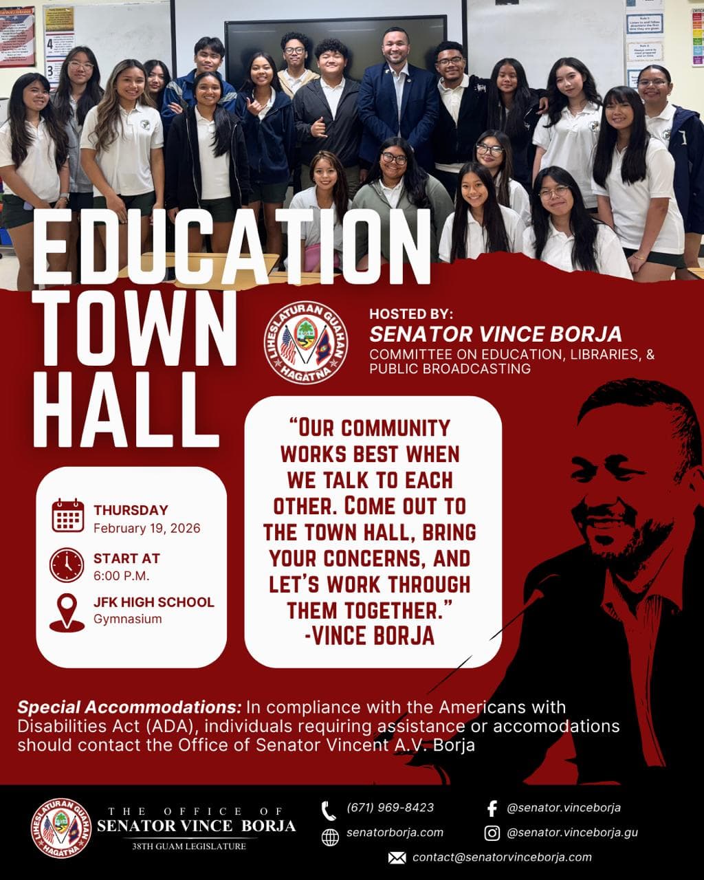 Borja to host community education town hall at JFK High