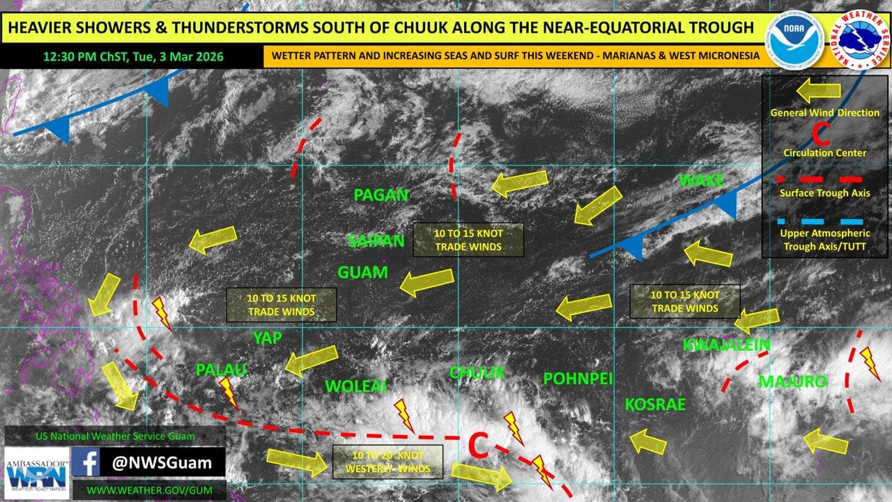 Drier conditions spread across Guam and the CNMI