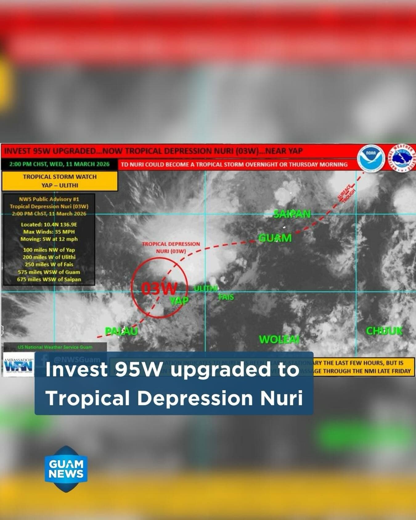 Forecasters track Tropical Depression Nuri