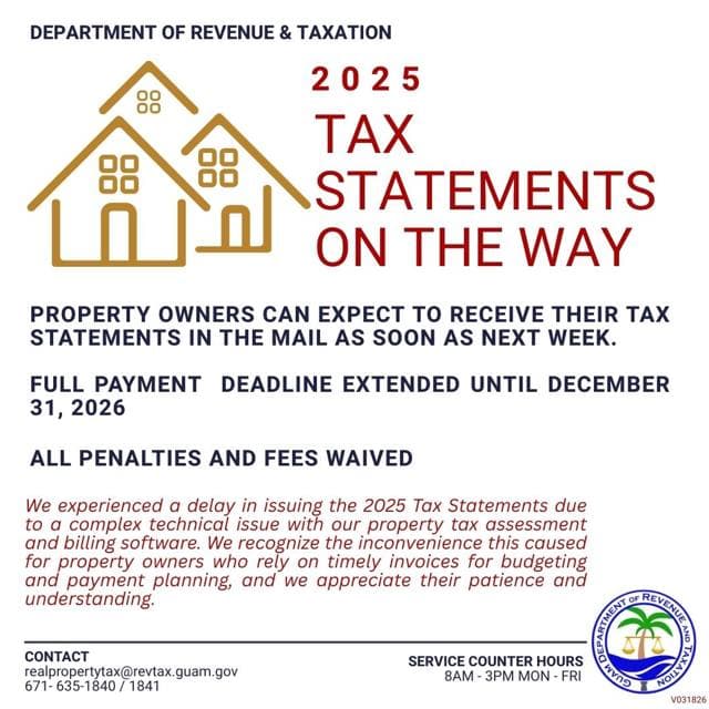 Delayed property tax statements to go out next week
