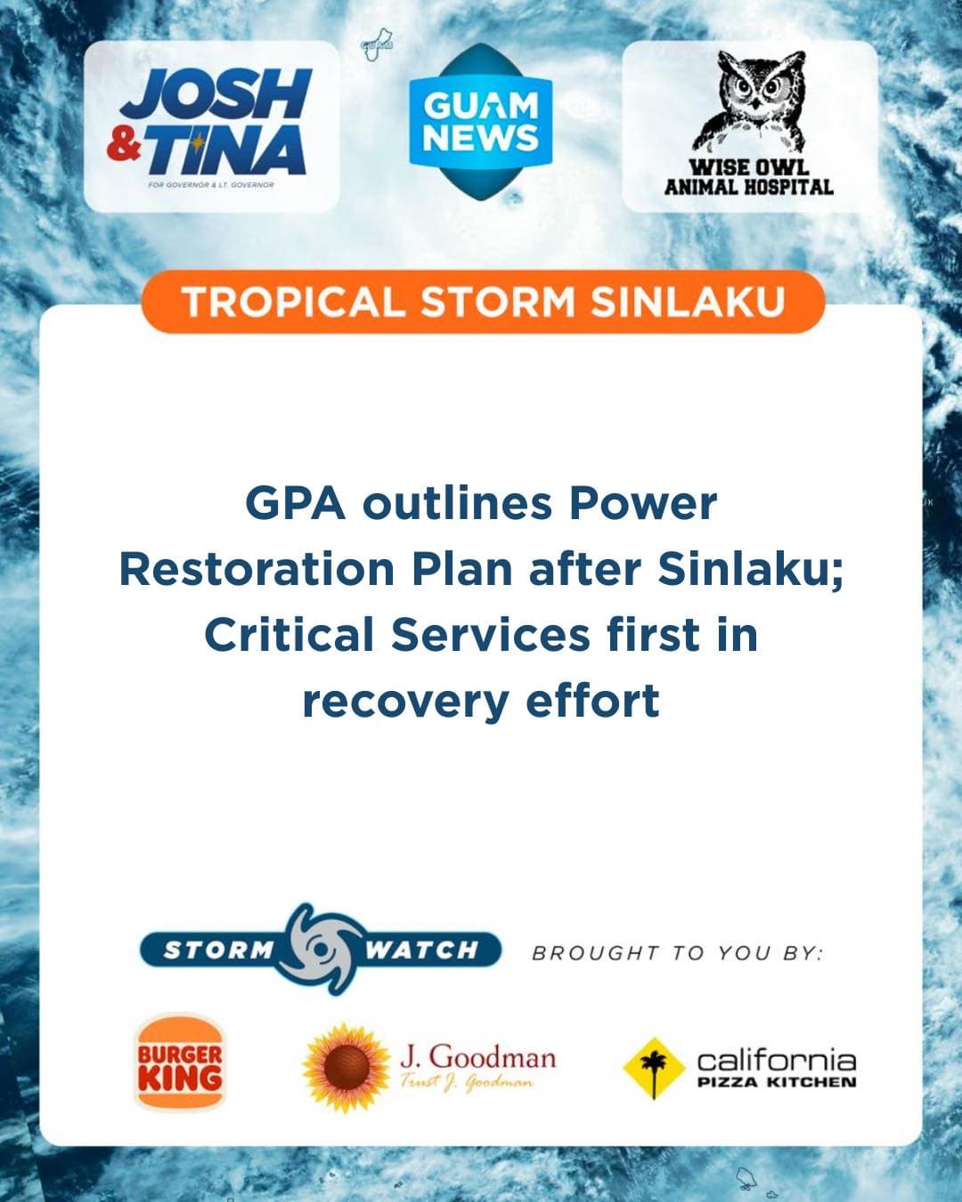 GPA to begin restoring power once conditions allow