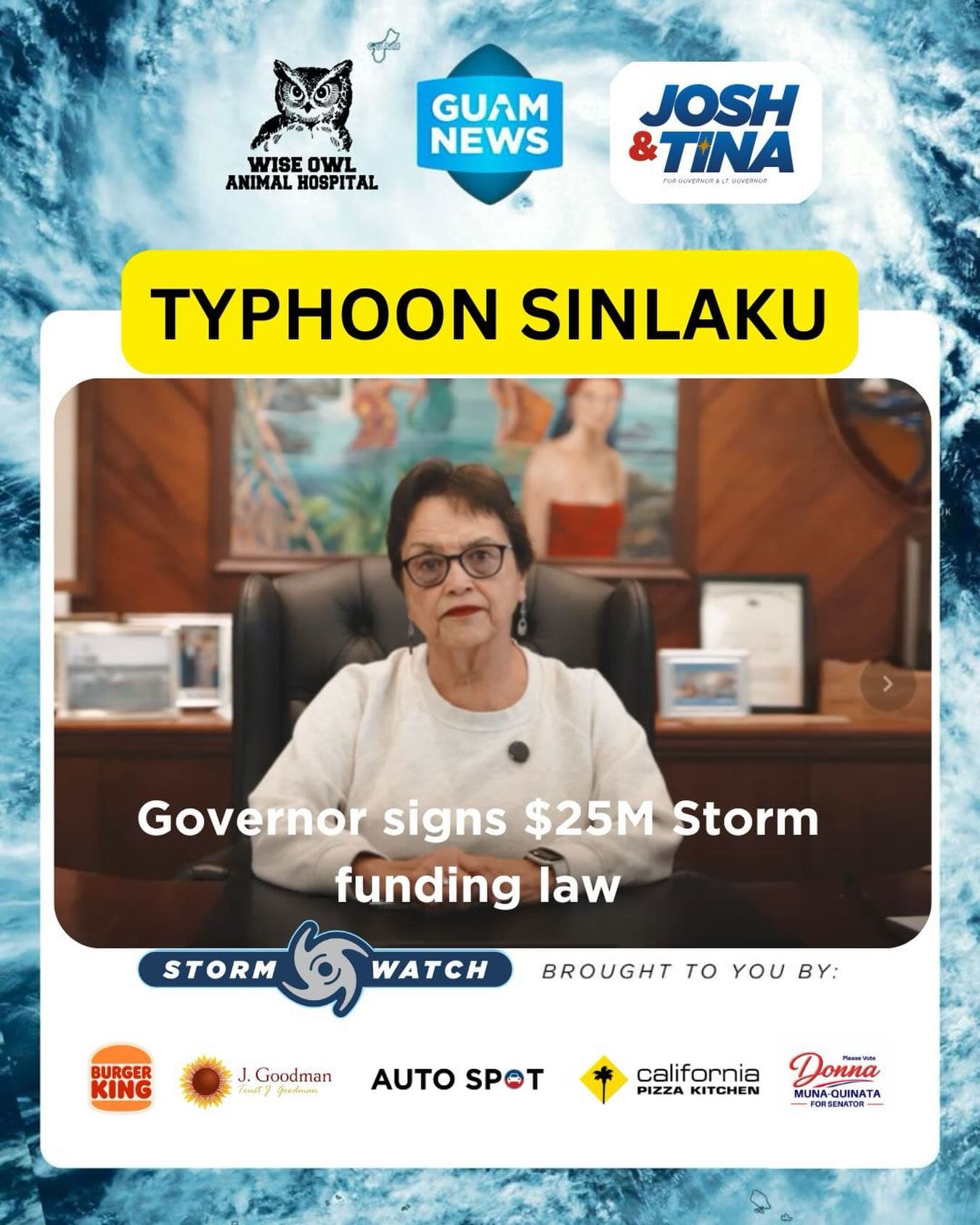 Governor signs $25M emergency typhoon appropriation