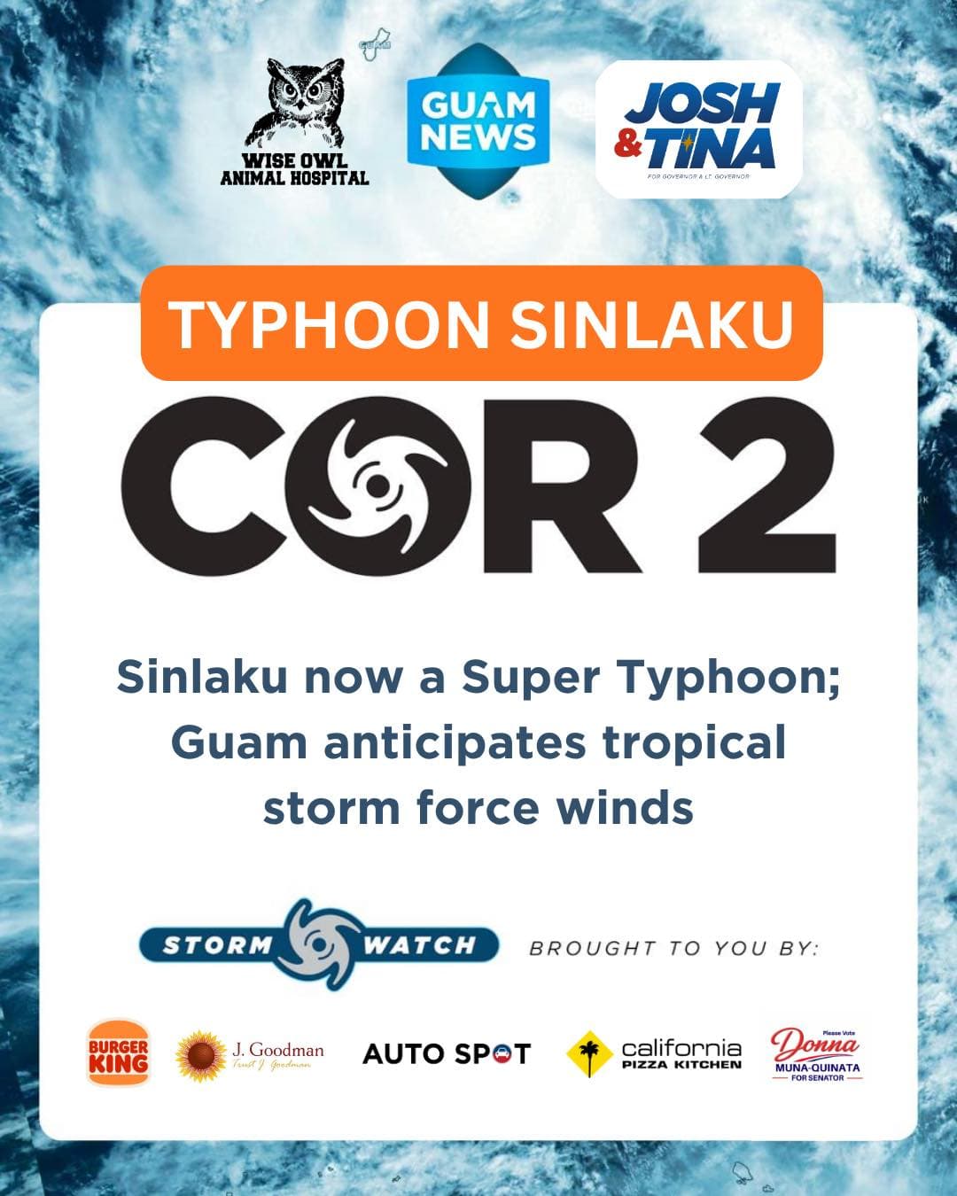 Guam under tropical storm warning and typhoon watch