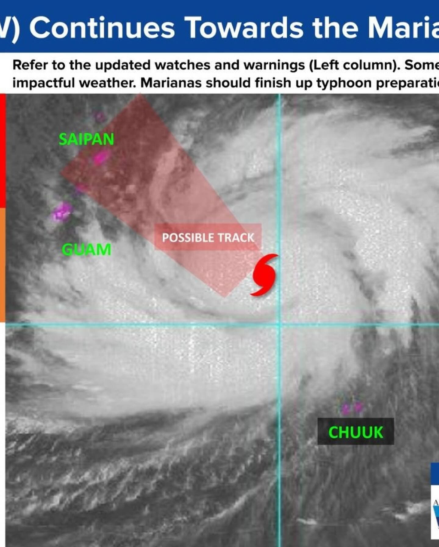 Sinlaku edges toward the Marianas as track shifts