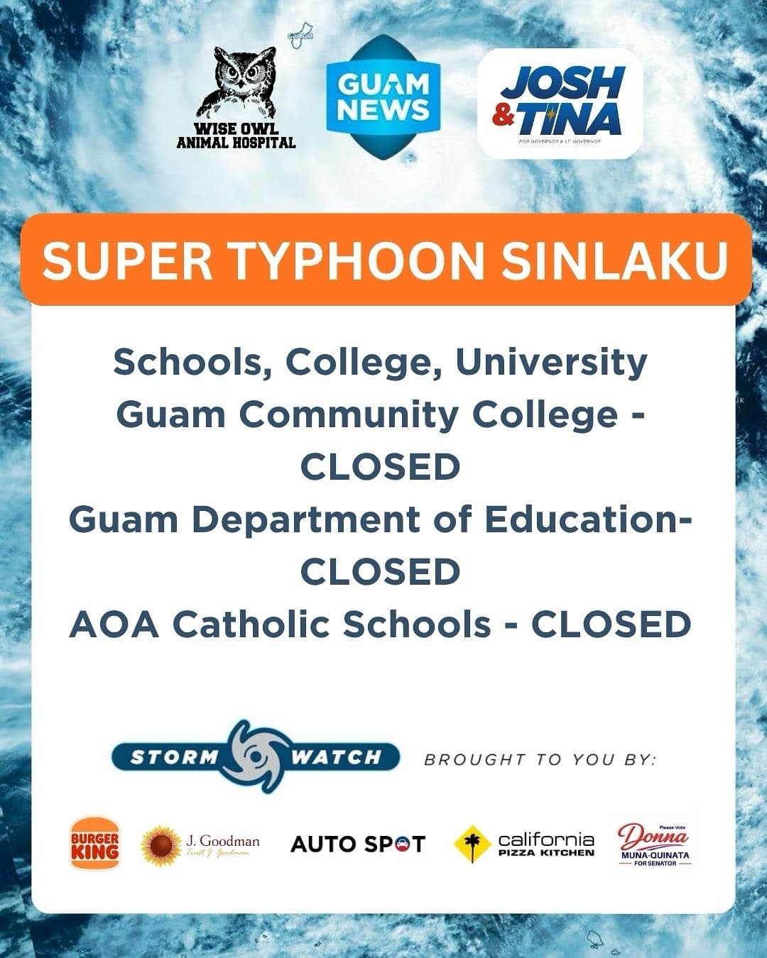 What's open and closed Monday as Sinlaku approaches