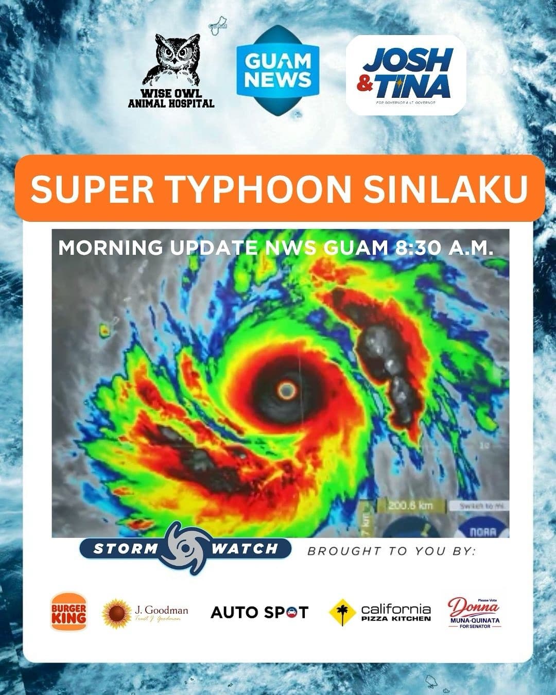 Sinlaku barrels toward the Marianas with 180 mph winds