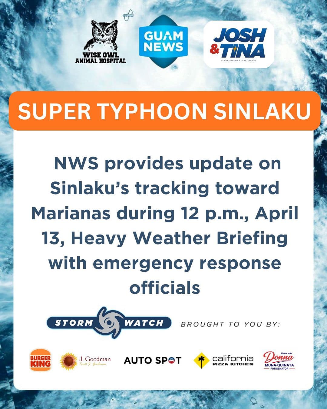 Sinlaku holds 180 mph winds on approach