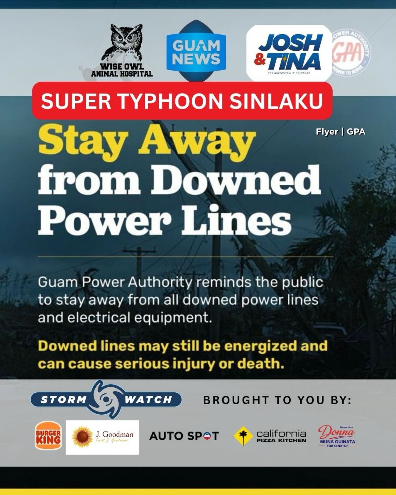 GPA urges residents to stay clear of downed power lines