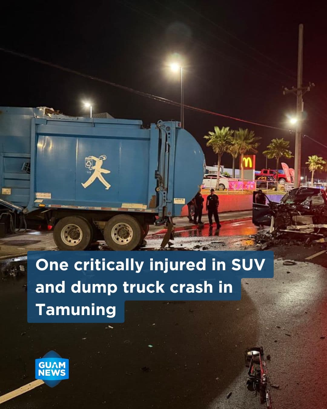 Fire crews respond to SUV and dump truck collision