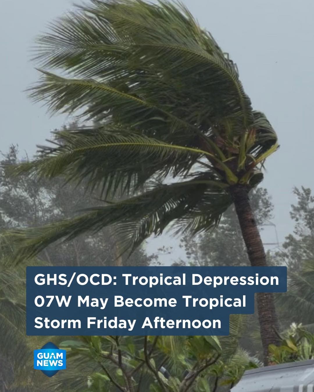 Tropical Depression 07W expected to pass near the Marianas