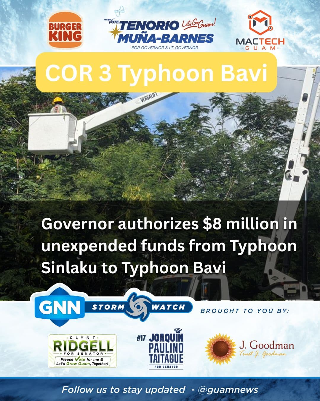 Governor signs law funding Typhoon Bavi response