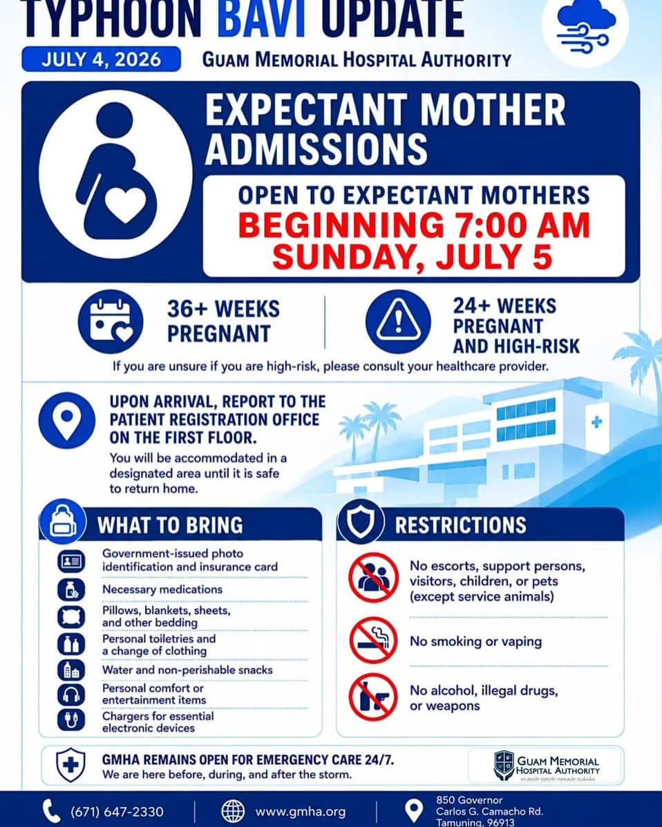 GMH to admit late-term expectant mothers ahead of storm