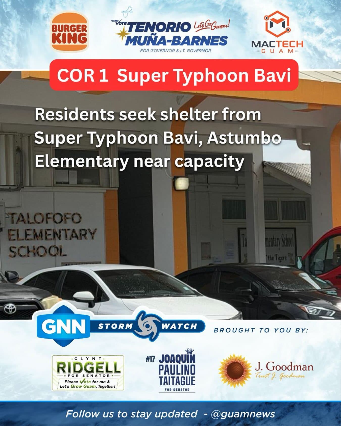 Northern shelter near capacity as COR 1 declared