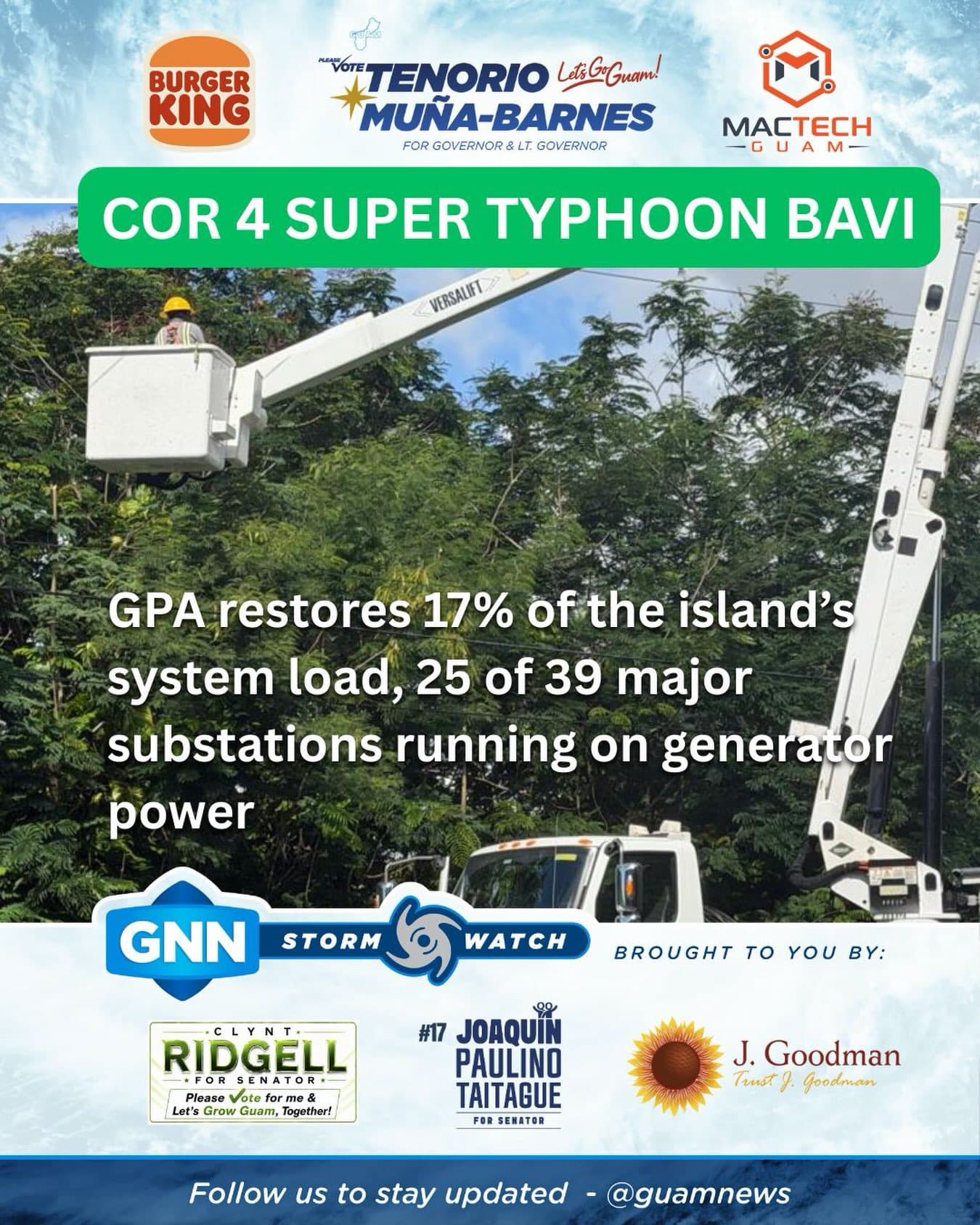 Power restored to 17% of island system