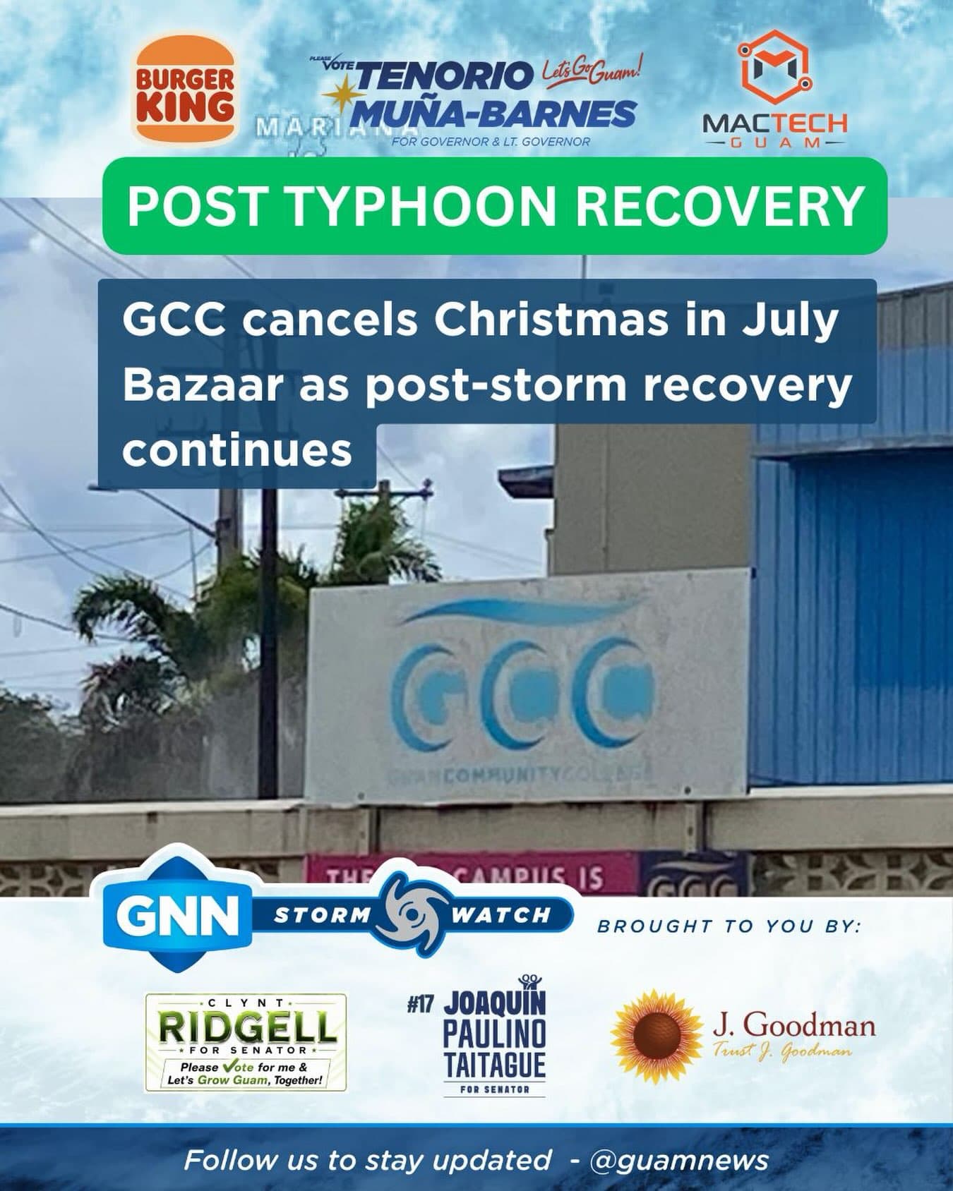 GCC cancels Christmas in July bazaar amid typhoon recovery
