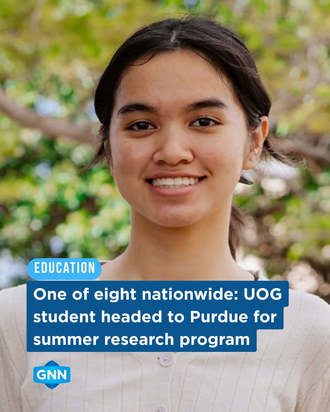 UOG student selected for Purdue summer research program